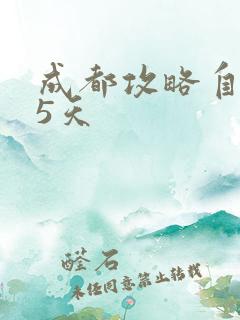 成都攻略自助游5天