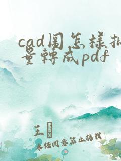 cad图怎样批量转成pdf