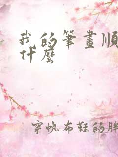 我的笔画顺序是什么