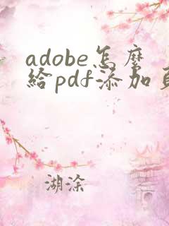adobe怎么给pdf添加页码