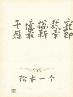 千亿总裁宠妻上瘾最新章节列表