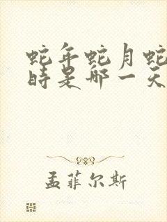 蛇年蛇月蛇日蛇时是哪一天