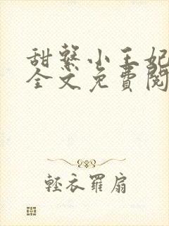 甜系小王妃小说全文免费阅读