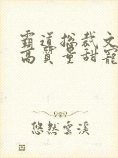 霸道总裁文推荐高质量甜宠