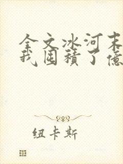 全文冰河末世:我囤积了亿亿万物资