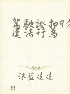 驾驶证扣9分的违法行为