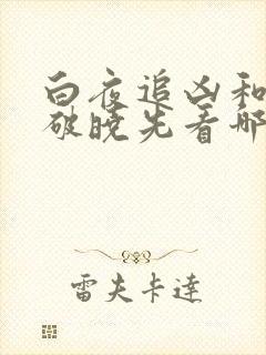 白夜追凶和白夜破晓先看哪个