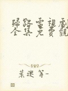 归路电视剧在线全集免费观看