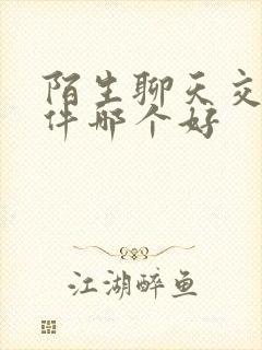 陌生聊天交友软件哪个好