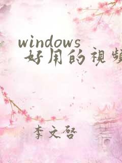windows 好用的视频编辑软件