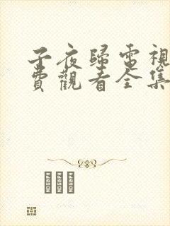 子夜归电视剧免费观看全集高清19