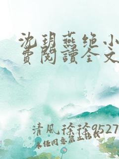 沈玥燕绝小说免费阅读全文最新章节