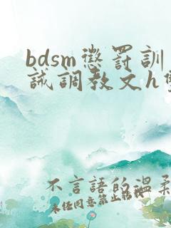 bdsm惩罚训诫调教文h双性