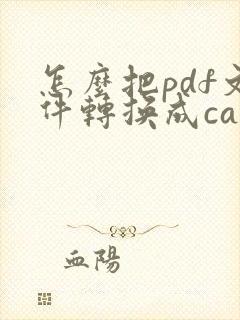 怎么把pdf文件转换成cad文件