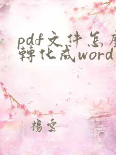 pdf文件怎么转化成word