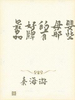 最好的母婴用品品牌有哪些