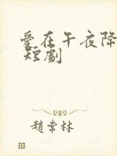 爱在午夜降临前 短剧