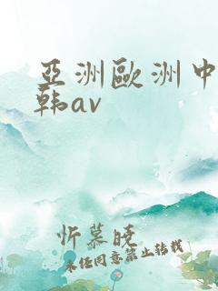 亚洲欧洲中文日韩av
