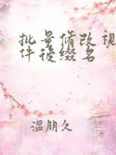 批量修改视频文件后缀名