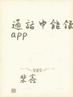 通话中能录音的app