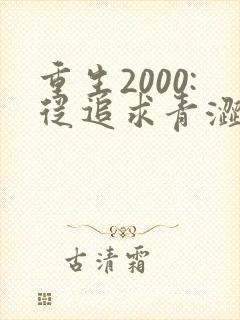 重生2000:从追求青涩校花同桌开始第1章