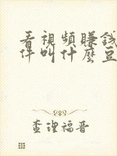 看视频赚钱的软件叫什么豆