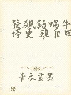 发飙的蜗牛为何停更 亲自回答