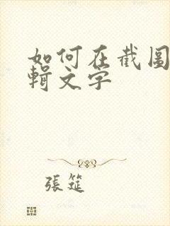 如何在截图上编辑文字