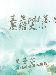 苹果pdf怎么压缩大小