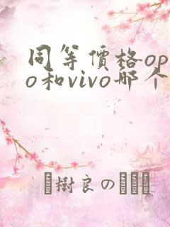 同等价格oppo和vivo哪个手机好用