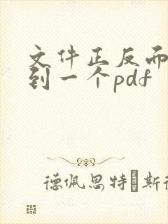 文件正反面扫描到一个pdf