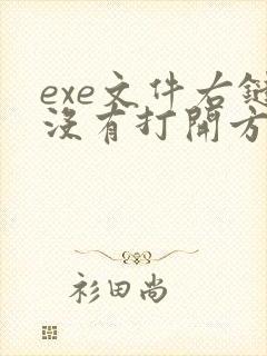 exe文件右键没有打开方式