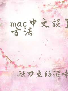 mac中文设置方法