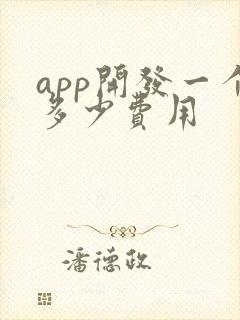 app开发一个多少费用