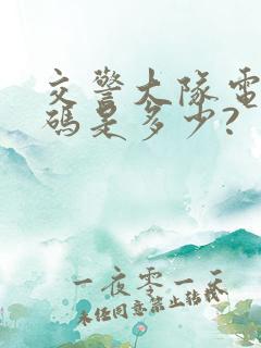 交警大队电话号码是多少?