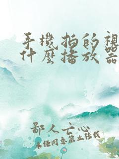 手机拍的视频用什么播放器播放