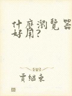 什么浏览器比较好用?