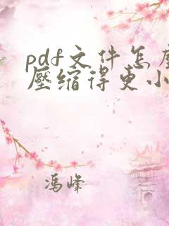 pdf文件怎么压缩得更小