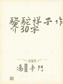 骆驼祥子作者简介30字