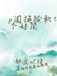 p图换脸软件哪个好用