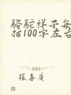 骆驼祥子每章概括100字左右