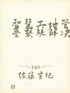 智慧工地管理平台系统解决方案