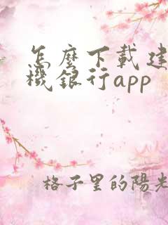 怎么下载建行手机银行app
