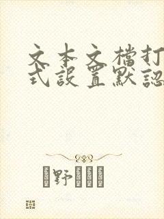 文本文档打开方式设置默认