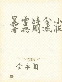 暴雪时分小说原著无删减版