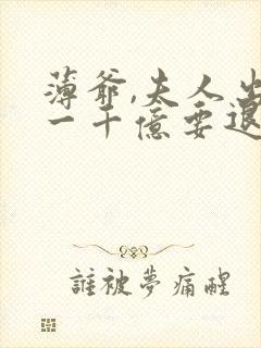 薄爷,夫人出价一千亿要退婚有声