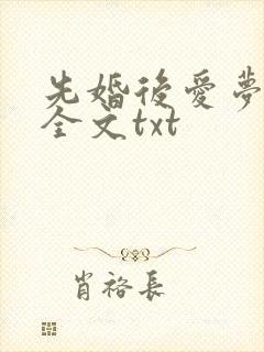 先婚后爱梦筱二全文txt