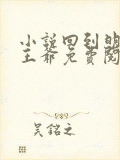 小说回到明朝当王爷免费阅读全文