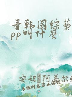 看韩国综艺的app叫什么