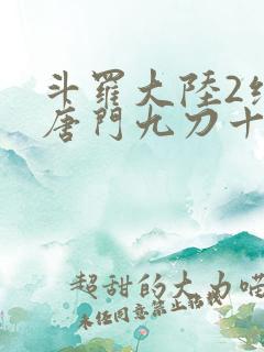 斗罗大陆2绝世唐门九刀十八洞